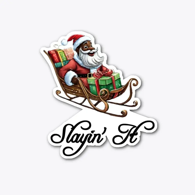 Slayin' It Black Santa Design 1